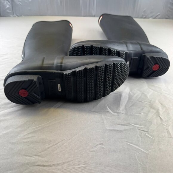 Hunter Original Women's Tall Rain Boots Black Classic Logo Preppy Farm Matte 9 - Picture 5 of 10